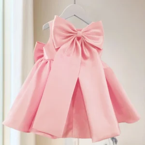Big Bow Baby Girls Party Dress Toddler 1st Birthday Baptism Princess Kids Dresses for Girl White Wedding Prom Christmas Costumes - Image 4