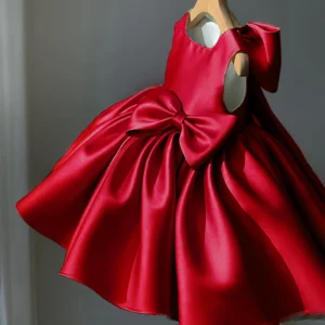 Big Bow Baby Girls Party Dress Toddler 1st Birthday Baptism Princess Kids Dresses for Girl White Wedding Prom Christmas Costumes - Image 3