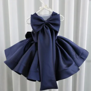 Big Bow Baby Girls Party Dress Toddler 1st Birthday Baptism Princess Kids Dresses for Girl White Wedding Prom Christmas Costumes - Image 6
