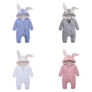 Cartoon Newborn Baby Clothes Boys Romper Long Sleeve Hooded Zipper Baby Girl Romper Spring & Autumn Infant Clothing 3-18 Months - Image 5