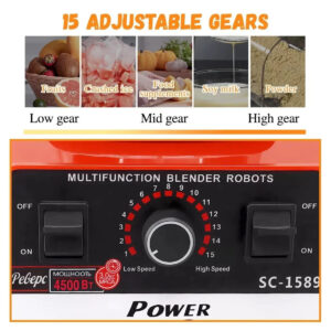 4500W Multifunctional Blender Food Processor Smoothie Juicer Ice Crusher 2 Jugs - Image 9