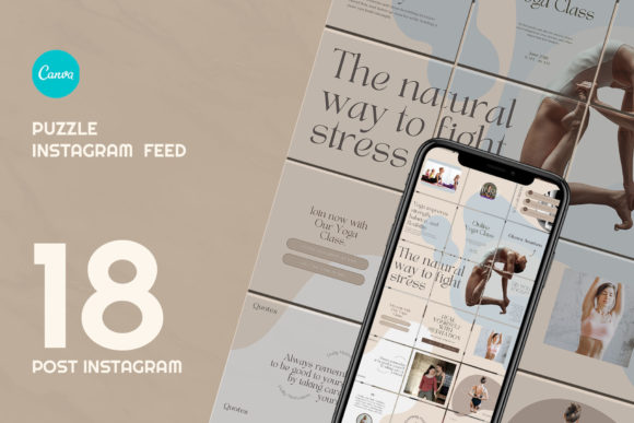 Transform Your Instagram Feed with the 'Feel the Yoga' Canva Puzzle Template - Image 6