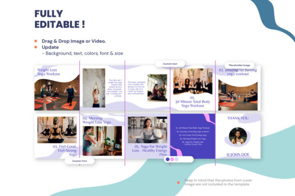 Yoga Carousel Instagram Templates – Editable Canva Design for Yoga Coaches & Wellness Brands - Image 3